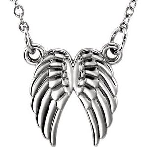 Sterling Silver Tiny PoshÂ® Angel Wings 16-18" Necklace - BN & CO JEWELRY