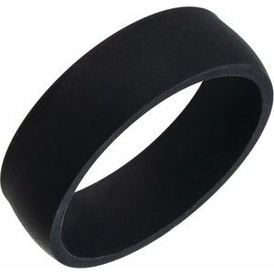 Black Silicone 7 mm Dome Comfort-Fit Band - BN & CO JEWELRY