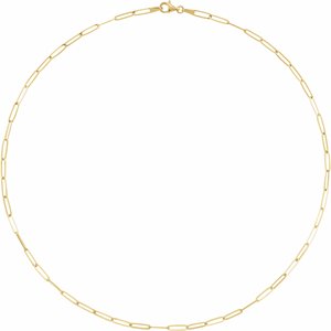 14K Yellow 2.6 mm Elongated Link 16" Chain - BN & CO JEWELRY