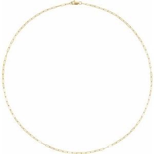 14K Yellow 1.95 mm Elongated Flat Link 24" Chain - BN & CO JEWELRY