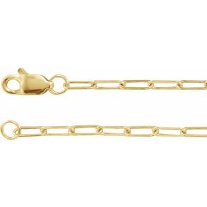 14K Yellow 1.95 mm Elongated Flat Link 16" Chain - BN & CO JEWELRY