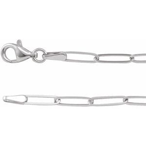 Sterling Silver 2.6 mm Elongated Link Chain 7" Bracelet - BN & CO JEWELRY