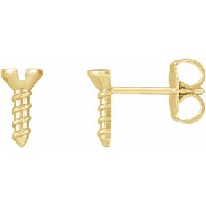 14K Yellow Screw Earrings - BN & CO JEWELRY