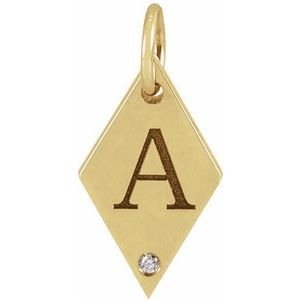 14K Yellow .0025 CT Natural Diamond Rhombus Pendant - BN & CO JEWELRY