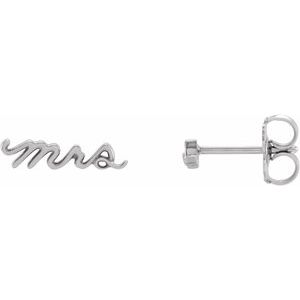 Sterling Silver Mrs Earrings - BN & CO JEWELRY