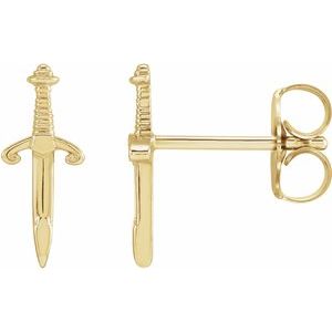 14K Yellow Dagger Earrings - BN & CO JEWELRY