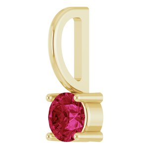 14K Yellow Imitation Ruby Solitaire Charm/Pendant - BN & CO JEWELRY