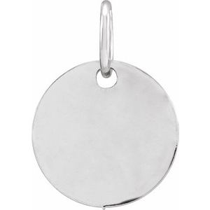 Sterling Silver 9.5 mm Engravable Disc Pendant - BN & CO JEWELRY