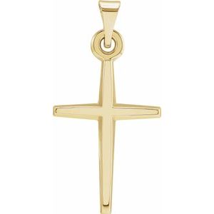 14K Yellow 23.38x11.75 mm Cross Pendant - BN & CO JEWELRY