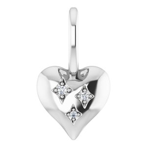 Sterling Silver .01 CTW Diamond Heart Charm/Pendant - BN & CO JEWELRY