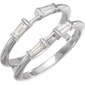 Platinum 1/2 CTW Natural Diamond Ring Guard - BN & CO JEWELRY