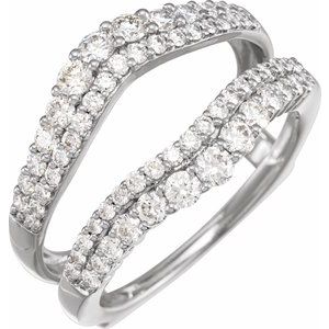 14K White 1 CTW Natural Diamond Ring Guard Size 7 - BN & CO JEWELRY