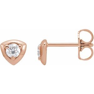 14K Rose 1/5 CTW Natural Diamond Geometric Earrings - BN & CO JEWELRY