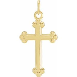 14K Yellow 17x11 mm Cross Pendant - BN & CO JEWELRY