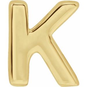 14K Yellow Block Initial K Slide Pendant - BN & CO JEWELRY