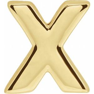 14K Yellow Block Initial X Slide Pendant - BN & CO JEWELRY