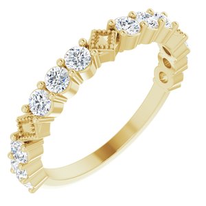 14K Yellow 7/8 CTW Natural Diamond Stackable Anniversary Ring - BN & CO JEWELRY