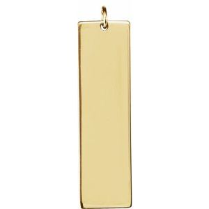 18K Yellow Vermeil 34x10 mm Be PoshÂ® Engravable Rectangle Pendant - BN & CO JEWELRY