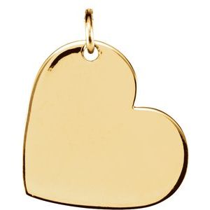 18K Yellow Vermeil 24x21 mm Engravable Heart Pendant - BN & CO JEWELRY