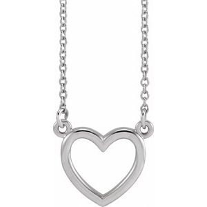 Sterling Silver 10.8x10 mm Heart 16" Necklace - BN & CO JEWELRY