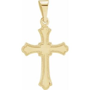 14K Yellow 15x11 mm Cross Pendant - BN & CO JEWELRY