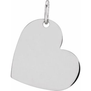 Sterling Silver 16x14 mm Engravable Heart Pendant - BN & CO JEWELRY