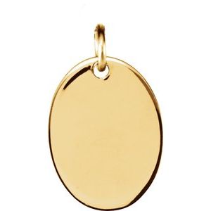 18K Yellow Vermeil 12.75x9.5 mm Engravable Oval Pendant - BN & CO JEWELRY