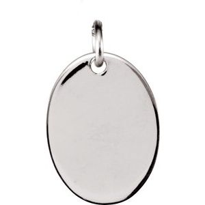 Sterling Silver 12.75x9.5 mm Engravable Oval Pendant - BN & CO JEWELRY