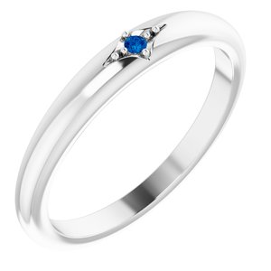 Sterling Silver Natural Blue Sapphire Stackable Ring - BN & CO JEWELRY