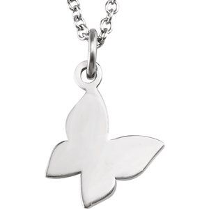 Sterling Silver Tiny PoshÂ® Butterfly 16-18" Necklace - BN & CO JEWELRY