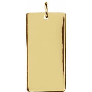 18K Yellow Vermeil 19x10 mm Be PoshÂ® Engravable Rectangle Pendant - BN & CO JEWELRY