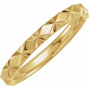 14K Yellow 2.5 mm Diamond Faceted Band Size 5 - BN & CO JEWELRY