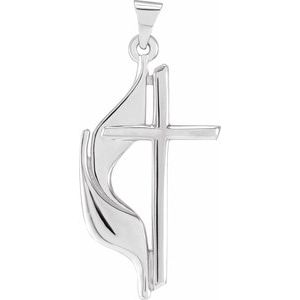 Sterling Silver 30x17.5 mm Methodist Cross Pendant - BN & CO JEWELRY