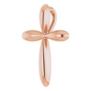 14K Rose 17x13 mm Cross Pendant - BN & CO JEWELRY