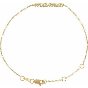 14K Yellow Mama 6 1/2-7 1/2" Bracelet - BN & CO JEWELRY