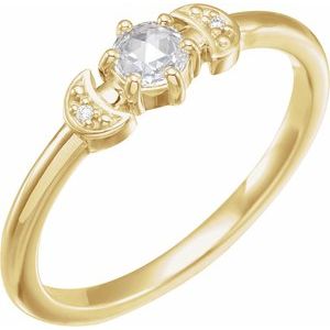 14K Yellow 1/6 CTW Natural Rose-Cut Diamond Stackable Ring - BN & CO JEWELRY