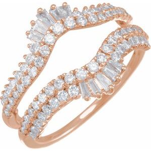 14K Rose 1 CTW Natural Diamond Ring Guard - BN & CO JEWELRY