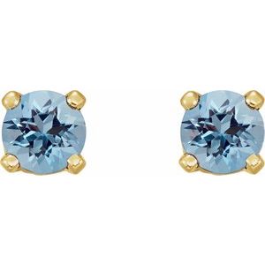 14K Yellow Natural Aquamarine Earrings - BN & CO JEWELRY