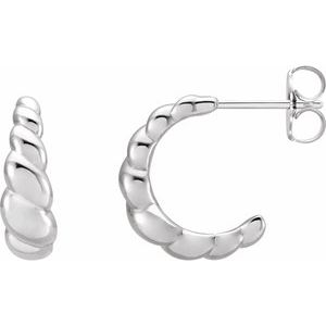 Sterling Silver Rope Dome Hoop Earrings - BN & CO JEWELRY