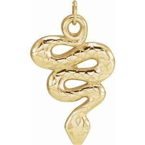 14K Yellow 15.1x9.8 mm Snake Pendant - BN & CO JEWELRY