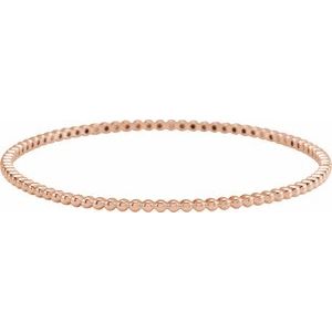 14K Rose Beaded Bangle Bracelet - BN & CO JEWELRY