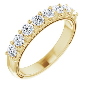 14K Yellow 1 CTW Natural Diamond Milgrain Anniversary Band - BN & CO JEWELRY