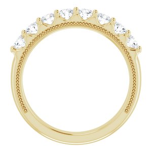 14K Yellow 1 CTW Natural Diamond Milgrain Anniversary Band - BN & CO JEWELRY