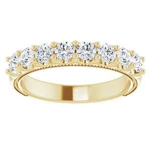 14K Yellow 1 CTW Natural Diamond Milgrain Anniversary Band - BN & CO JEWELRY