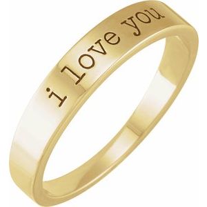 14K Yellow "I Love You" Stackable Ring Size 6 - BN & CO JEWELRY