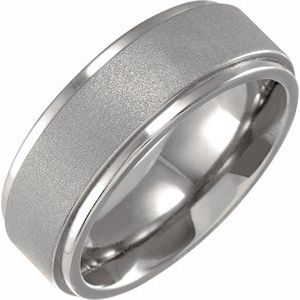 Titanium 7 mm Ridged Oxidized Center Band - BN & CO JEWELRY