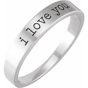 Sterling Silver "I Love You" Stackable Ring Size 5 - BN & CO JEWELRY