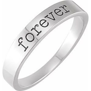 Sterling Silver "Forever" Stackable Ring Size 7 - BN & CO JEWELRY