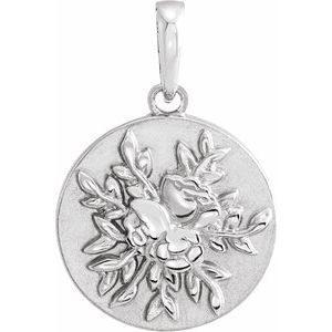 Sterling Silver 19.1x12 mm Floral Pendant - BN & CO JEWELRY