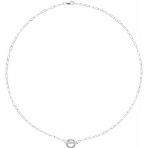 Sterling Silver .04 CTW Diamond 16" Toggle Styled Necklace - BN & CO JEWELRY